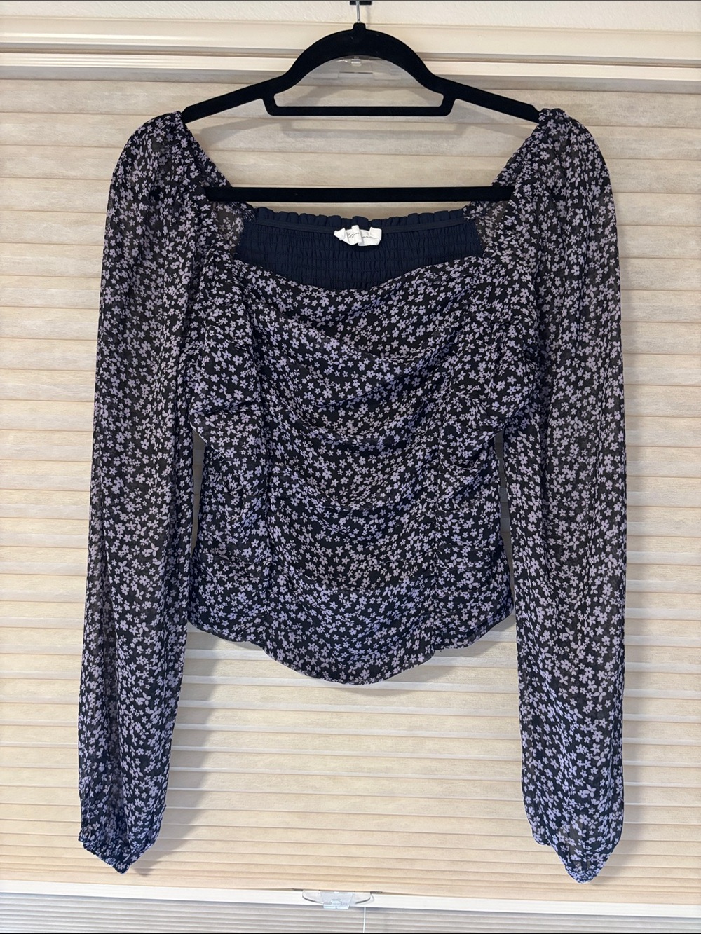 All in Favor Black Floral Off-Shoulder Blouse